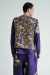 Shop_TIL_Purple Chanderi Digital Firefly Cotton Hand Embroidered Jacket _at_Aza_Fashions