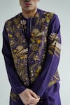 TIL_Purple Chanderi Digital Firefly Cotton Hand Embroidered Jacket _Online_at_Aza_Fashions