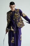 Buy_TIL_Purple Chanderi Digital Firefly Cotton Hand Embroidered Jacket _Online_at_Aza_Fashions