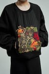 Buy_TIL_Black Cotton Hand Embroidered Thread Nero Quilted Cardigan _Online_at_Aza_Fashions