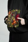 Shop_TIL_Black Cotton Hand Embroidered Thread Nero Quilted Cardigan _Online_at_Aza_Fashions