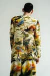 Shop_TIL_Multi Color Cotton Digital Print Brush Stroke Dreamscape Overlay Jacket _at_Aza_Fashions