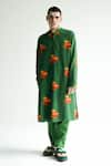 Buy_TIL_Green Cotton Digital Firefly Kurta And Pant Set _at_Aza_Fashions