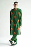 Buy_TIL_Green Cotton Digital Firefly Kurta And Pant Set _Online_at_Aza_Fashions