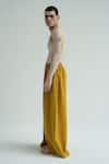 TIL_Yellow Hand Embroidered Thread Lime Gathered Sumo Pant _Online_at_Aza_Fashions