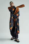 Buy_TIL_Multi Color Abstract Silk Panelled Scarf _at_Aza_Fashions