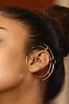 Shop_Zaza By Somya_Gold Plated Zircon Verdant Glamour Ear Cuffs _at_Aza_Fashions
