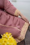 Shop Daljit Sudan Pink German Satin And Georgette Tilla & Aari V Embroidered Phiran Kurta Pant Set Shop_Daljit Sudan_Pink German Satin And Georgette Tilla & Aari V Embroidered Phiran Kurta Pant Set