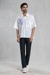 Arihant Rai Sinha_White Cotton Hand Painted Rose Shirt _Online_at_Aza_Fashions