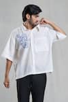 Buy_Arihant Rai Sinha_White Cotton Hand Painted Rose Shirt _Online_at_Aza_Fashions