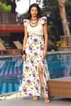 Buy_Akashi Clothing_Purple Kala Cotton Printed Floral Scoop Dream Slit Maxi Dress _at_Aza_Fashions