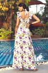 Shop_Akashi Clothing_Purple Kala Cotton Printed Floral Scoop Dream Slit Maxi Dress _at_Aza_Fashions