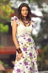 Buy_Akashi Clothing_Purple Kala Cotton Printed Floral Scoop Dream Slit Maxi Dress _Online_at_Aza_Fashions