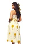 Buy_Akashi Clothing_Yellow Kala Cotton Printed Floral Scoop Sunflower Bliss Midi Dress 