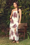 Buy_Akashi Clothing_Red Kala Cotton Printed Rose Scoop Midnight Maxi Dress _at_Aza_Fashions