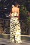 Shop_Akashi Clothing_Green Kala Cotton Printed Pineapple Leaf Plunge Aloha Top With Pant _at_Aza_Fashions