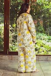 Shop_Akashi Clothing_Yellow Kala Cotton Printed Lemon Leaf Collar Shirt With Pant _at_Aza_Fashions