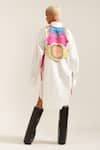 Shop_MINI SONDHI_Multi Color Cotton Hand Embroidered Applique Collared Shirt Dress With Bib _at_Aza_Fashions