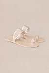Buy_Ampm_White Cord Renya Embroidered Flats _at_Aza_Fashions