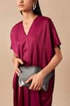 Buy_Ampm_Grey Chains Myah Mini Cord Embellished Clutch _at_Aza_Fashions