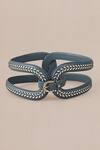 Buy_Ampm_Grey Adara Laser Cut Corset Belt _at_Aza_Fashions