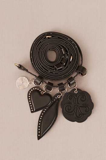 Shop_Ampm_Black Studs Aafia Studded Three Wrap Belt _at_Aza_Fashions
