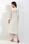 Shop_Devyani Mehrotra_Ivory Viscose Chiffon Embroidery Flirty Pleats Shabby A Line Tunic And Pant Set _at_Aza_Fashions