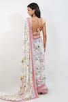 Shop_Devyani Mehrotra_Ivory Crepe Printed Summer Floral Saree With Unstitched Blouse Piece _at_Aza_Fashions