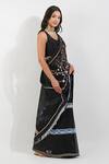 Buy_Devyani Mehrotra_Black Chanderi 40 Gms Embroidery Zardozi Saree With Unstitched Blouse Piece 