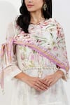 Buy_Devyani Mehrotra_Pink Floral Vintage Print Scarf _at_Aza_Fashions