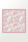 Shop_Devyani Mehrotra_Pink Floral Vintage Print Scarf _at_Aza_Fashions