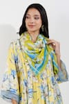 Buy_Devyani Mehrotra_Green Vintage Floral Print Scarf _at_Aza_Fashions