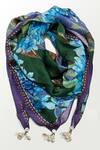 Buy_Devyani Mehrotra_Green Hydrangea Print Scarf _at_Aza_Fashions