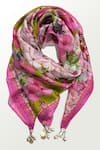 Buy_Devyani Mehrotra_Green Hydrangea Print Scarf _at_Aza_Fashions