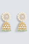 Shop_Prihan Luxury Jewelry_Gold Plated Pearl Embellished Jhumkas _at_Aza_Fashions