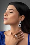 Buy_Prihan Luxury Jewelry_Blue Crystals, Diamonds Cubic Zircon Embellished Drop Earrings _at_Aza_Fashions