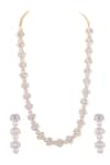 Buy_Prihan Luxury Jewelry_Gold Plated Cubic Zircon Diamonds Embellished Necklace Set _at_Aza_Fashions