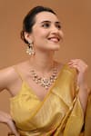 Buy_Prihan Luxury Jewelry_Red Kundan Botanic Embellished Necklace Set _at_Aza_Fashions