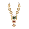 Prihan Luxury Jewelry_Green Kundan Carved Stone Embellished Long Necklace Set _Online_at_Aza_Fashions