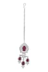 Buy_Prihan Luxury Jewelry_Red Stones Embellished Maangtikka _at_Aza_Fashions