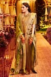 Buy_Masaba_Green Saree And Unstitched Blouse Piece Tissue Paan Border Set With Dupatta _at_Aza_Fashions