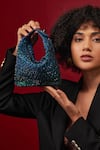 Buy_ETCETERA_Blue Emerald Crystals Embellished Pouch _at_Aza_Fashions