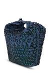 ETCETERA_Blue Emerald Crystals Embellished Pouch _Online_at_Aza_Fashions