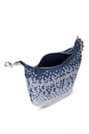 ETCETERA_Blue Metal Embellished Pouch _at_Aza_Fashions