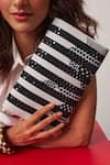 Buy_ETCETERA_Black Geometric Embellished And Printed Envelope Clutch _at_Aza_Fashions