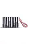 Buy_ETCETERA_Black Geometric Striped Embellished Envelope Clutch _Online_at_Aza_Fashions