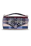 Shop_ETCETERA_Multi Color Checkered Embellished Envelope Clutch _at_Aza_Fashions