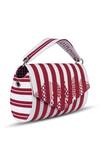 Buy_ETCETERA_Red Geometric Striped Pattern Envelope Clutch _Online_at_Aza_Fashions