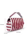 ETCETERA_Red Geometric Striped Pattern Envelope Clutch _at_Aza_Fashions