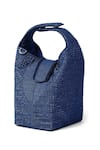 ETCETERA_Blue Crystals Embellished Handbag _at_Aza_Fashions